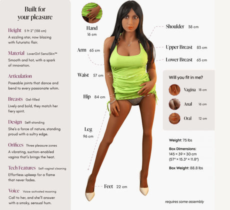 Doll Isabel Powered Caramel 5ft 2" -Enhanced