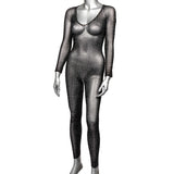 CalExotics Radiance Crotchless Full Body Suit — Queen, Black - SE3002363