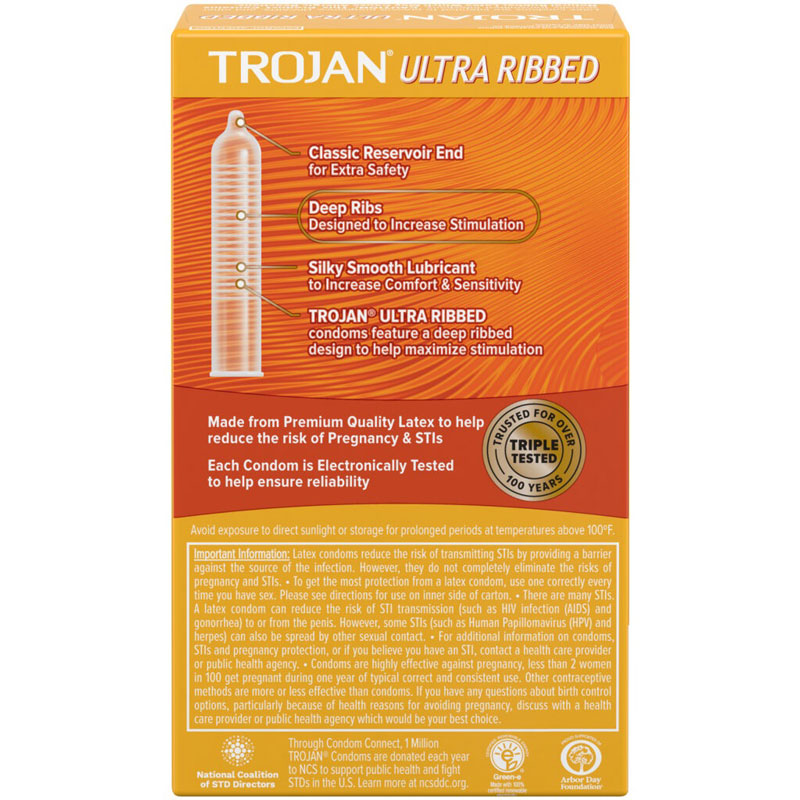 Trojan Stimulations Ulta Ribbed - 12 Pack by Paradise Marketing