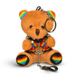 XR Brands Pride Bear Keychain, Rainbow Plush 4.4" with Detachable Collar - MS-AH614