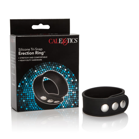 CalExotics Silicone Tri-Snap Adjustable Erection Ring (9 x .75/22.75 cm x 2 cm) - SE1413103