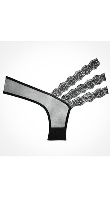 Allure Adore Wild Orchid Panty - One Size - Black by Allure Lingerie