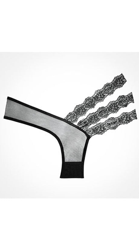 Allure Lingerie Wild Orchid Sheer Panty, One Size — Black - ALR-A1010
