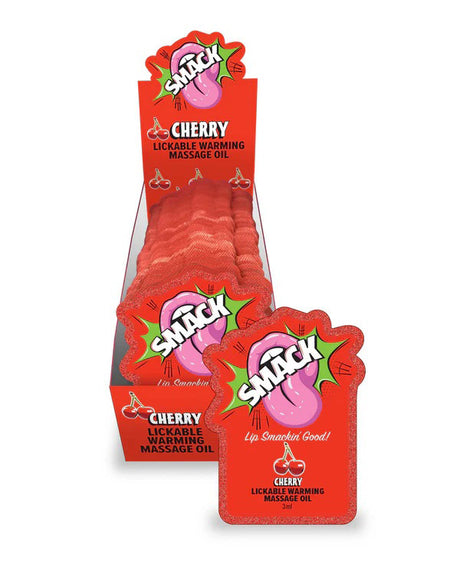 Little Genie Smack Lickable Massage Oil, Cherry — 36 x 3ml - LG-BT441PD