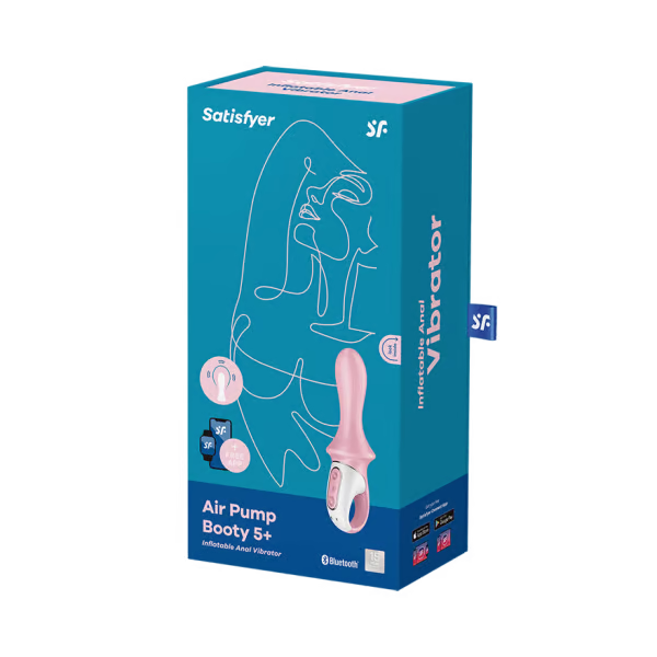 Satisfyer Air Pump Booty 5+ Anal Vibrator — Inflatable Shaft (Red) - SF8551