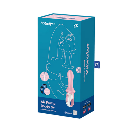 Satisfyer Air Pump Booty 5+ Anal Vibrator — Inflatable Shaft (Red) - SF8551
