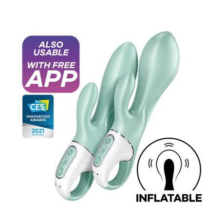 Satisfyer Air Pump Bunny 5+ Mint Inflatable Rabbit Vibrator - SAT-J2018-257