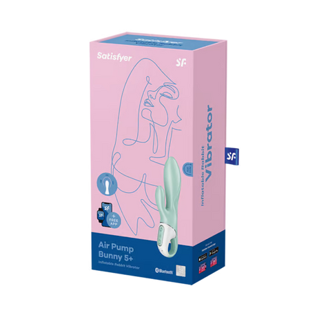 Satisfyer Air Pump Bunny 5+ Mint Inflatable Rabbit Vibrator - SAT-J2018-257