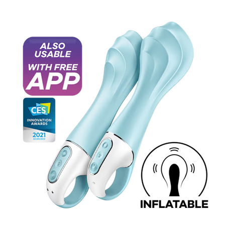 Satisfyer Air Pump 5 Connect Vibrator — Inflatable Shaft, Turquoise - SAT-J2018-252