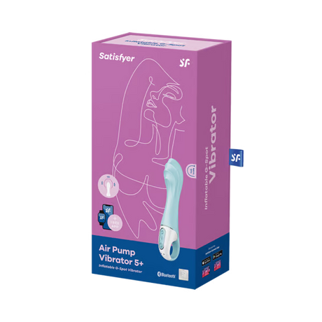 Satisfyer Air Pump 5 Connect Vibrator — Inflatable Shaft, Turquoise - SAT-J2018-252