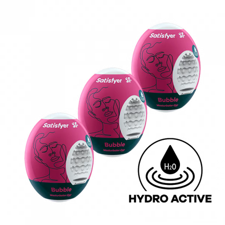 Satisfyer Bubble Masturbator Egg Set, 3-Pack — Violet - SAT-9043453