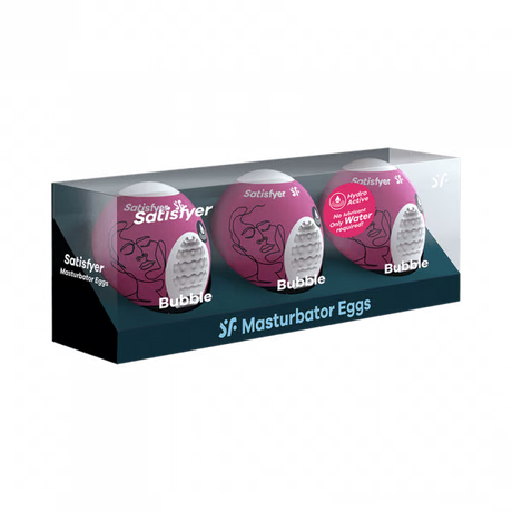 Satisfyer Bubble Masturbator Egg Set, 3-Pack — Violet - SAT-9043453