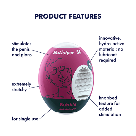 Satisfyer Bubble Masturbator Egg Set, 3-Pack — Violet - SAT-9043453