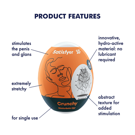 Satisfyer Crunchy Masturbator Egg — Single-Use Orange - SAT-9043408