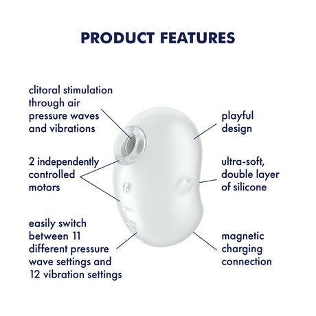Satisfyer Cutie Ghost Air-Pulse Clitoral Vibrator, White - SF7865