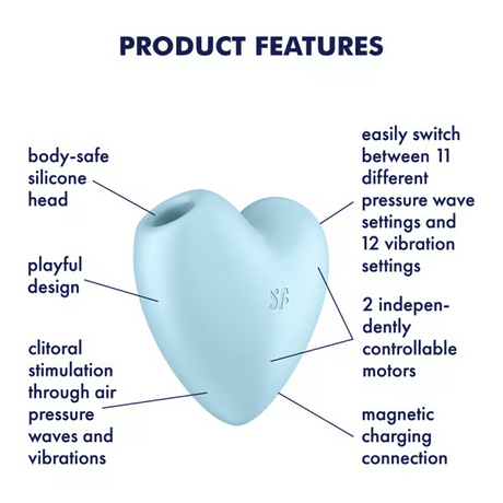 Satisfyer Cutie Heart Clitoral Vibrator — Blue - SF1598