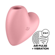 Satisfyer Cutie Heart Clitoral Vibrator — Light Red - SF1604