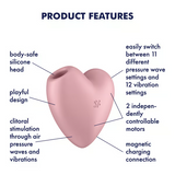 Satisfyer Cutie Heart Clitoral Vibrator — Light Red - SF1604