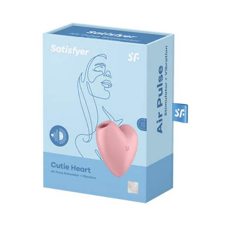 Satisfyer Cutie Heart Clitoral Vibrator — Light Red - SF1604