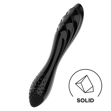 Satisfyer Dazzling Crystal Glass Dildo, Black - SF5924