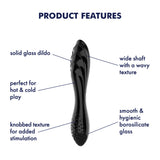 Satisfyer Dazzling Crystal Glass Dildo, Black - SF5924