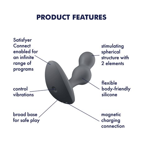 Satisfyer Deep Diver Connect App Anal Plug - Grey - SF6796