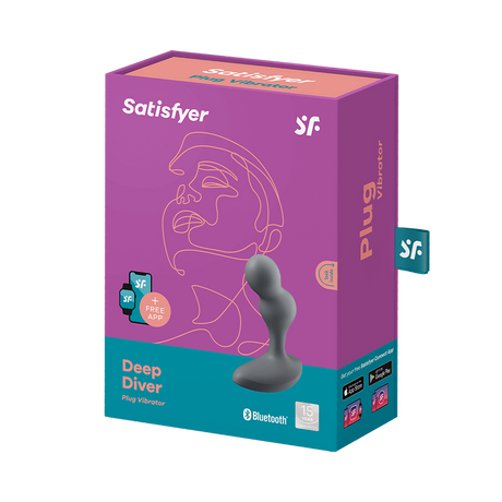 Satisfyer Deep Diver Connect App Anal Plug - Grey - SF6796