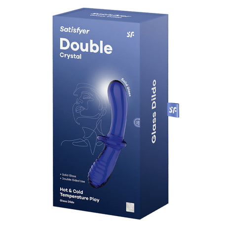 Satisfyer Double Crystal Borosilicate Glass Dildo — Light Blue - SF5931