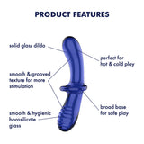 Satisfyer Double Crystal Borosilicate Glass Dildo — Light Blue - SF5931