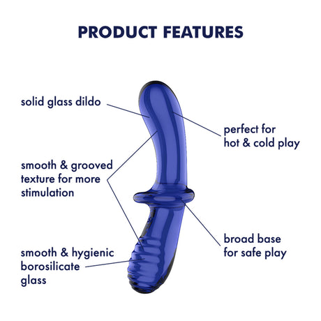Satisfyer Double Crystal Borosilicate Glass Dildo — Light Blue - SF5931