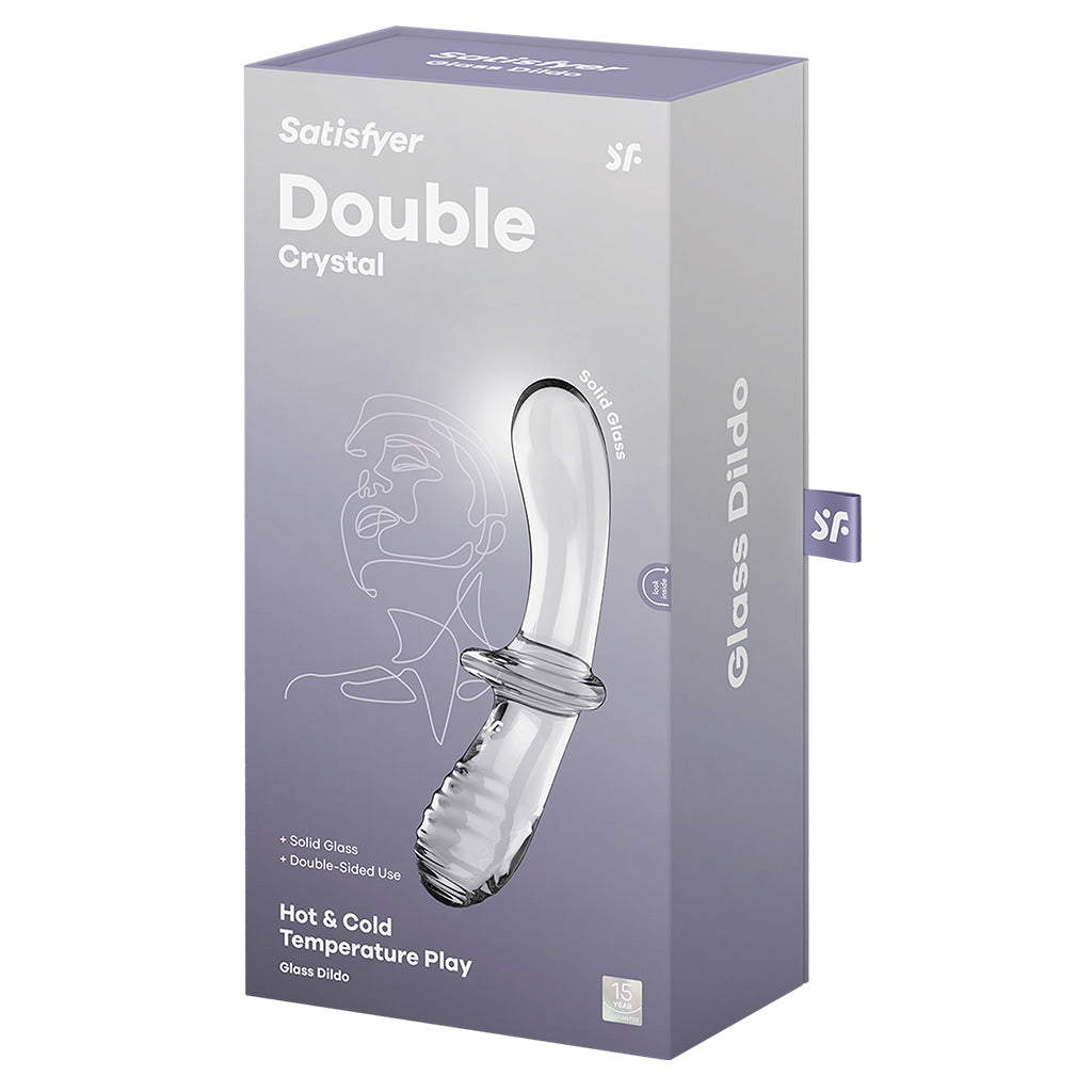 Satisfyer Double Crystal Borosilicate Glass Dildo — Transparent - SF5665