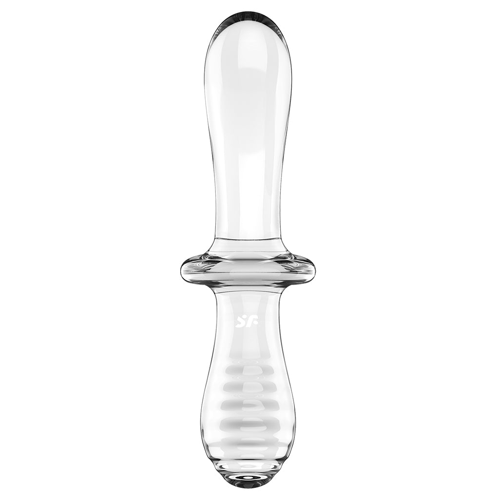 Satisfyer Double Crystal Borosilicate Glass Dildo — Transparent - SF5665