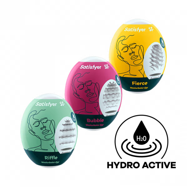 Satisfyer Masturbator Egg 3‑Piece Set (Riffle, Bubble, Fierce) - SAT-4001807