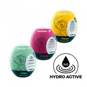Satisfyer Masturbator Egg 3‑Piece Set (Riffle, Bubble, Fierce) - SAT-4001807