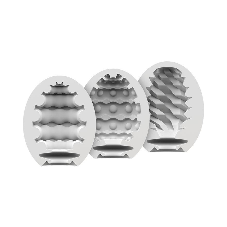 Satisfyer Masturbator Egg 3‑Piece Set (Riffle, Bubble, Fierce) - SAT-4001807