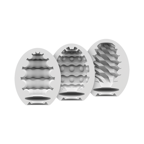 Satisfyer Masturbator Egg 3‑Piece Set (Riffle, Bubble, Fierce) - SAT-4001807