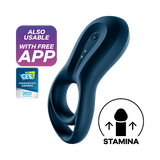 Satisfyer Epic Duo Dark Blue Vibrating Cock Ring with App Control - SAT-J2008-30