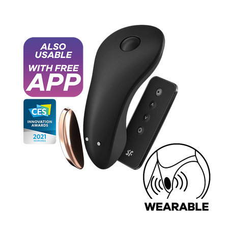 Satisfyer Little Secret Panty Vibrator — Remote & App Controlled, Black - J2018-97