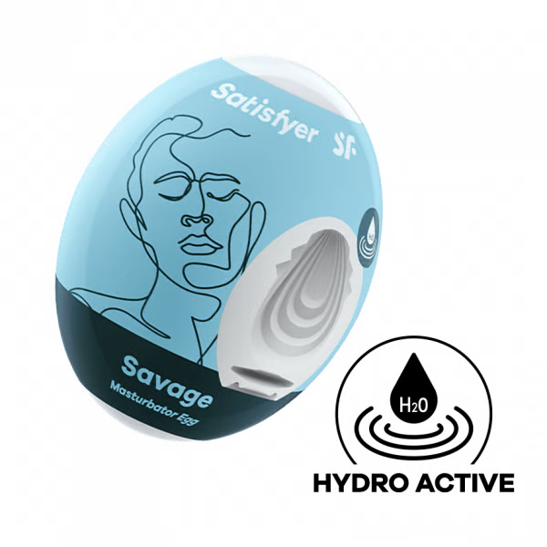 Satisfyer Masturbator Egg Single (Savage) — Light Blue - SAT-9043415