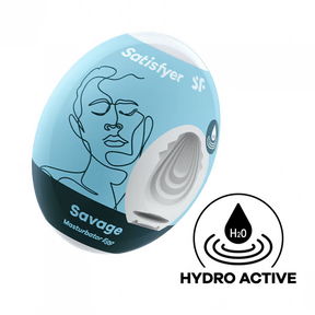Satisfyer Masturbator Egg Single (Savage) — Light Blue - SAT-9043415