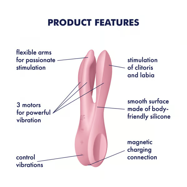 Satisfyer Threesome 1 Lay-On Vibrator — Pink - SAT-J2018-241-1