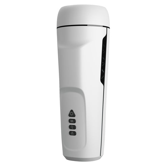 Pretty Love Sienna Male Masturbator — White, 3 Suction & 12 Vibration Modes - BM-00900T75ZC