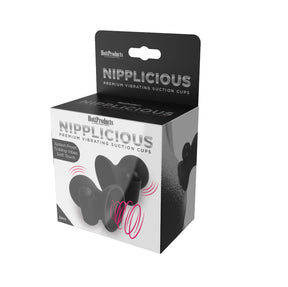 Hott Products Nipplicious Vibrating Nipple Suction Cups — Black - HTP3331