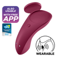 Satisfyer Sexy Secret Panty Vibrator — Wine Red, App-Controlled - J2018-98