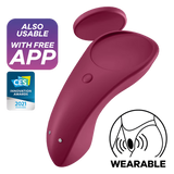 Satisfyer Sexy Secret Panty Vibrator — Wine Red, App-Controlled - J2018-98
