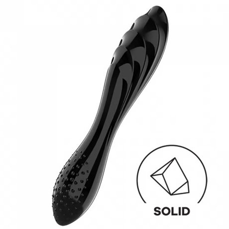 Satisfyer Dazzling Crystal Glass Dildo, Black - SF5924