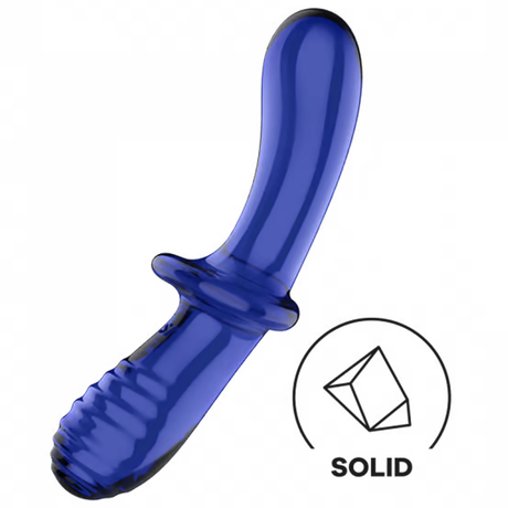 Satisfyer Double Crystal Borosilicate Glass Dildo — Light Blue - SF5931