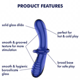Satisfyer Double Crystal Borosilicate Glass Dildo — Light Blue - SF5931