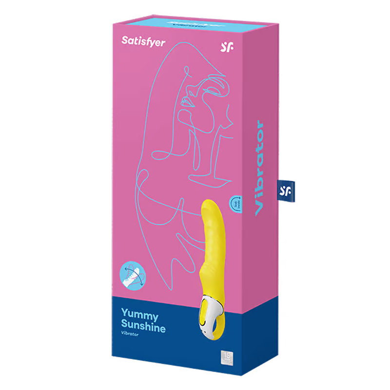 Satisfyer Yummy Sunshine Curved Silicone Vibrator, Yellow - SAT-YMMYSNSHNEV