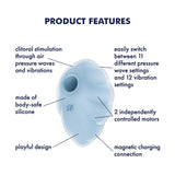 Satisfyer Cloud Dancer Clitoral Air Pulse Vibrator, Blue - SF9700